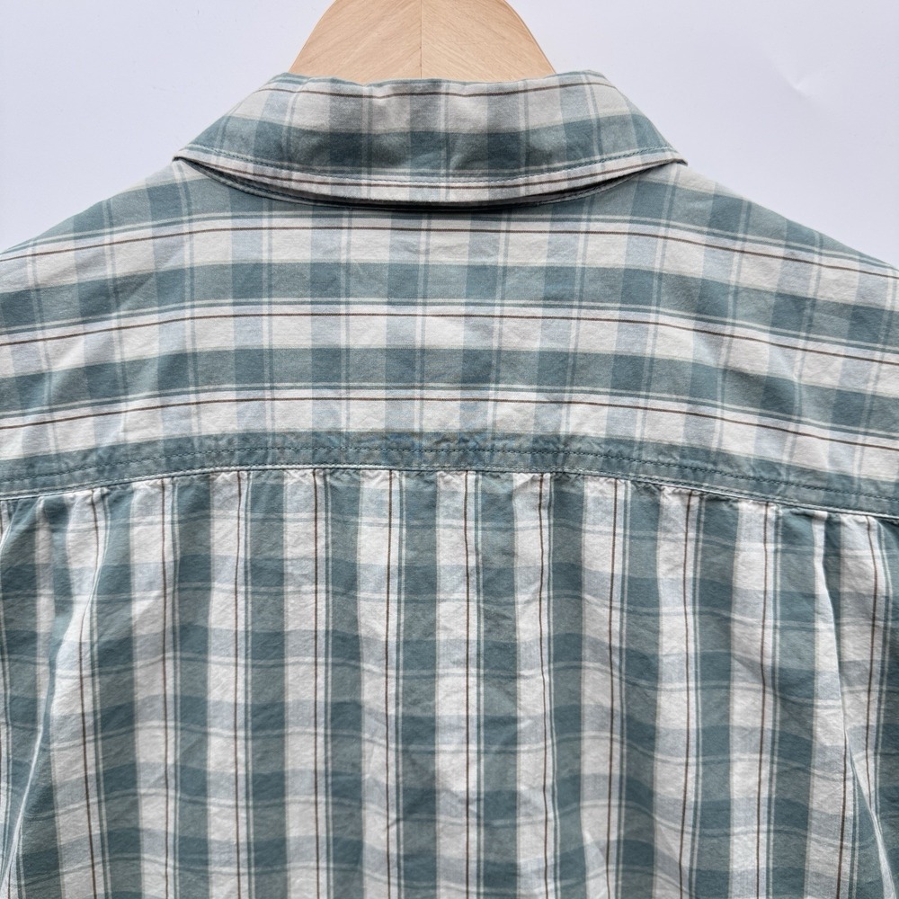 Carhartt Relaxed Fit Plaid Short Sleeve Shirt Mens Large Green White Button Down - Picture 10 of 10